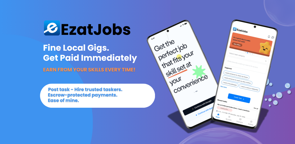 EzatJobs mobile app screens
